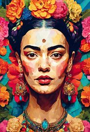 epic portrait illustration of Frida
