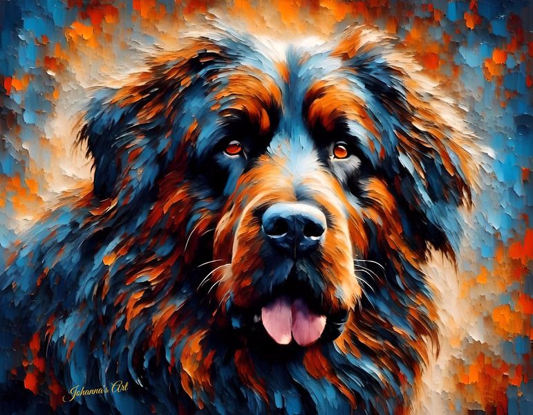 Capture the Gentle Giant: Original Newfoundland Dog Art by Johanna's Art by Johannas Art Creations