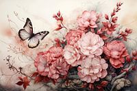Butterfly with flowers