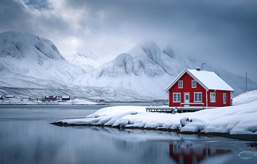 Noorse winter idylle van fernlichtsicht