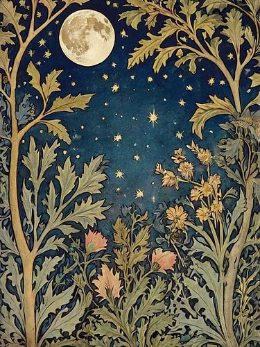 Moonlight In The Garden Style William Morris