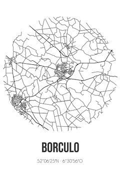 Borculo (Gueldre) | Carte | Noir et blanc sur Rezona