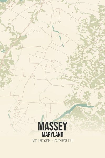 Vintage map of Massey (Maryland), USA. by Prints of Place