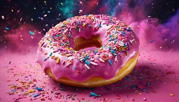 Betoverende Zoetheid: Roze Donut Droomwereld van Retrotimes
