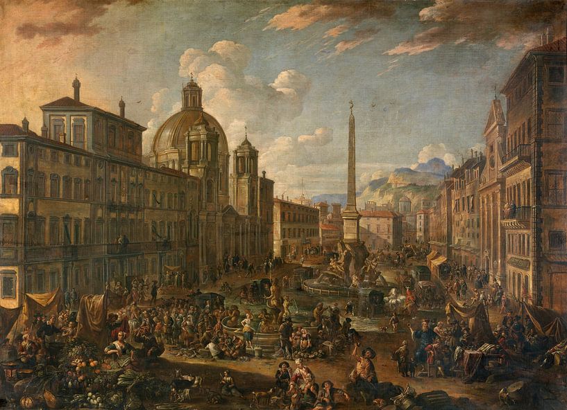 Piazza Navona in Rome, Anton Goubau van Meesterlijcke Meesters