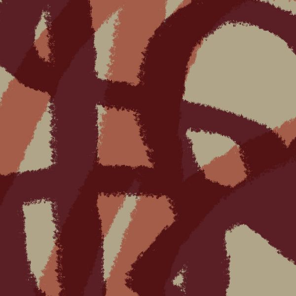 Pop der Farben. Neon-Kunst. Abstrakte Linien in warmem Braun und Rot von Dina Dankers