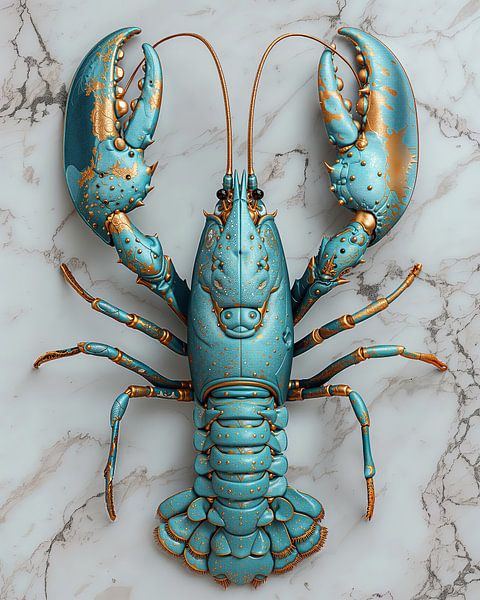 Lobster Turquoise by Rene Ladenius Digital Art