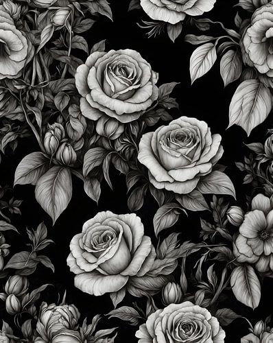 Monochrome rozenbloem