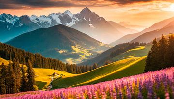 Landschaft mit Blumen von Mustafa Kurnaz