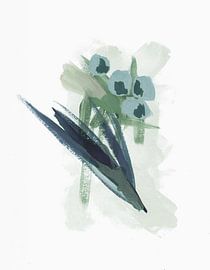 Abstracte blauwe bloemen van Lori Ann Folz