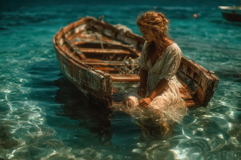 femme avec bateau par Egon Zitter