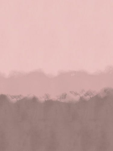 Peinture abstraite dans des tons neutres chauds : rose poudré et brun chaud sur Art minimaliste abstrait