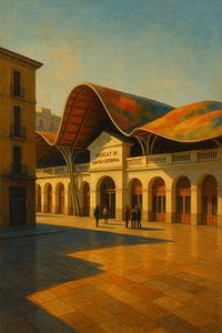 Barcelona Markt Harmonie - Das Licht des Morgens über Mercat de Santa Caterina