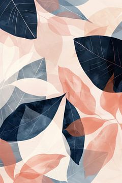 Delicate bladeren in een spel van kleuren