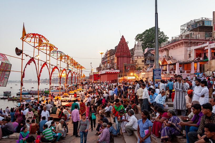 The sacred ceremonies in Varanasi India by Roland Brack