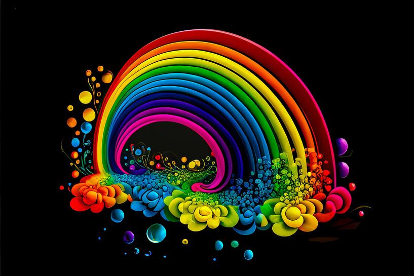 Fröhlicher Regenbogen von Peet de Rouw