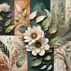 Ornate flowers and leaves in a soothing palette by Bart Veeken