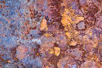 Red blue rust textures on an old boat II