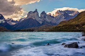 Torres del Paine Massif at Lago Pehoe by Dieter Meyrl