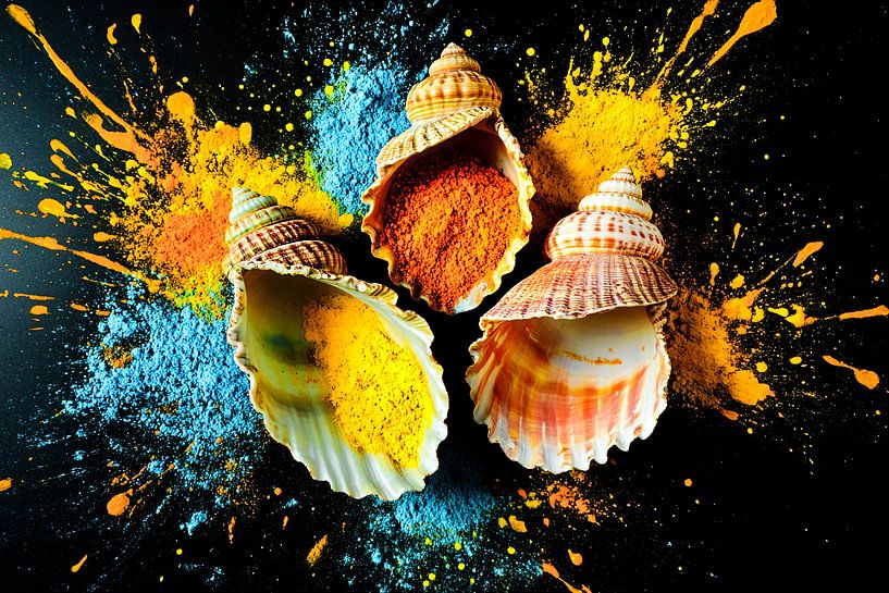 Colourful shells and spices by Art & Soul Creations