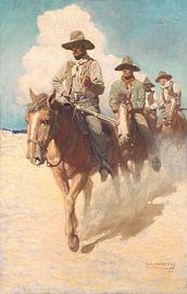 N.C. Wyeth – The small posse set off on its journey, led by the burly marshal, 1907 by Atelier Liesjes