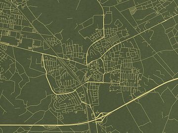 Carte de Geldrop en or vert sur Map Art Studio