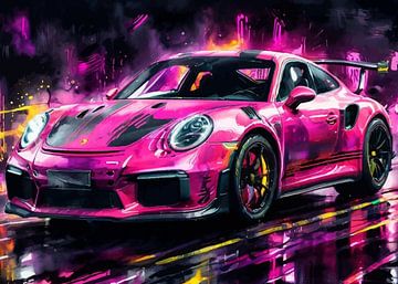 Porsche 911 GT3 RS Magenta Neon 2 van MIROKKU