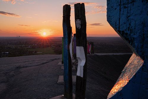 Oriëntatiepunt op de slakkenberg van Haniel, Bottrop, Duitsland