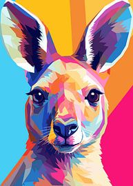Kangourou Animal Pop Art Color Style