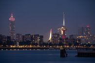 De skyline van Rotterdam met de Erasmusbrug, Euromast en Zalmhaventoren van MS Fotografie | Marc van der Stelt thumbnail