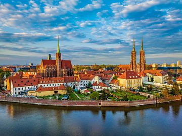 Oude stad van Wroclaw, Polen van Michael Abid