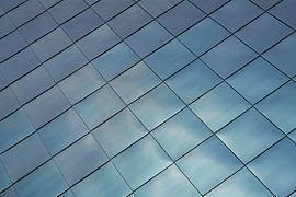 Facade made of a blue stainless steel by Heiko Kueverling