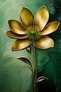 Golden flower with green background by Imperial Art House thumbnail