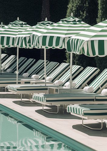 Grün gestreift am Pool von Grace Digital Art Co