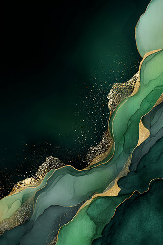 Deep green layers with a golden sheen
