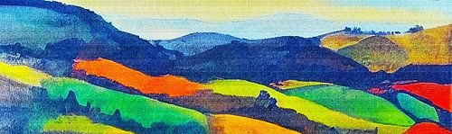 Paysage d'été abstrait en France.