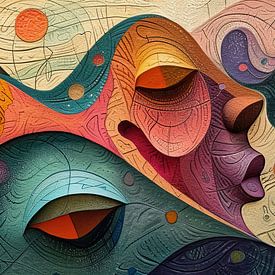 Abstract Kleurrijk | Swirling Hues Voyage van Kunst Kriebels