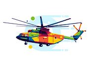 L'hélicoptère Mil Mi 24 en Pop Art par Lintang Wicaksono Aperçu