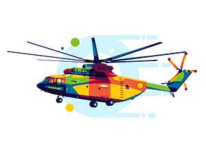 Mil Mi 24 Hubschrauber in Pop Art von Lintang Wicaksono