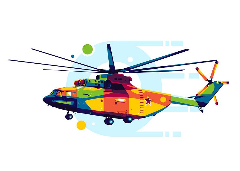 L'hélicoptère Mil Mi 24 en Pop Art par Lintang Wicaksono