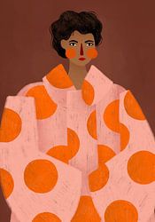 De vrouw met de oranje stippen