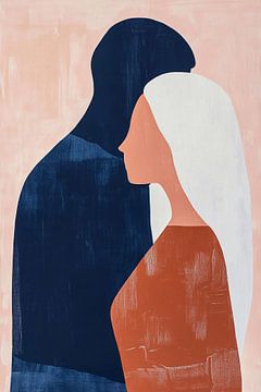 Abstract romantisch silhouet paar van Imperial Art House