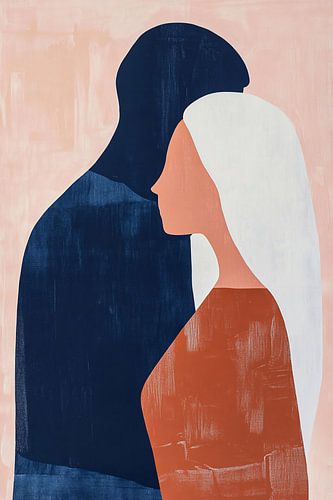 Abstract romantisch silhouet paar