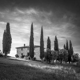 Italien im Quadrat schwarz-weiß, Podere Toscaberna von Teun Ruijters