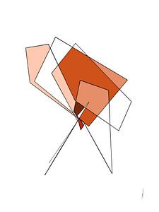 Dessin numérique Coquelicot, représenté de manière cubiste sur Ankie Kooi