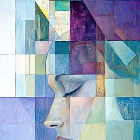 Abstract Portret van een Vrouw van Kunst Kriebels