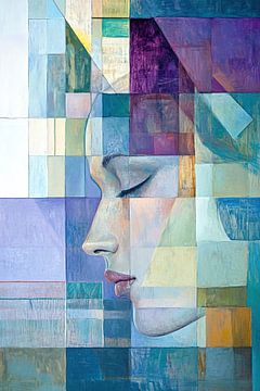 Abstraktes Porträt einer Frau von Kunst Laune