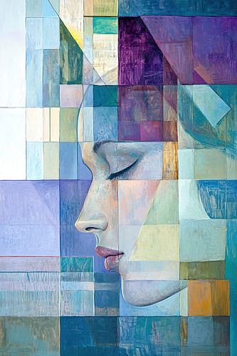Abstract Portret van een Vrouw van Kunst Kriebels