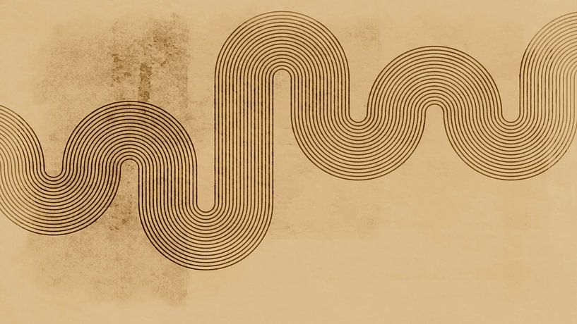 Japandi Modern Abstract Geometric Organic by Mad Dog Art