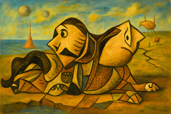 Twin Figures in a Fractured Landscape